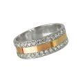 Женское серебряное кольцо с золотой накладкой